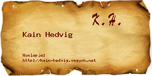 Kain Hedvig névjegykártya